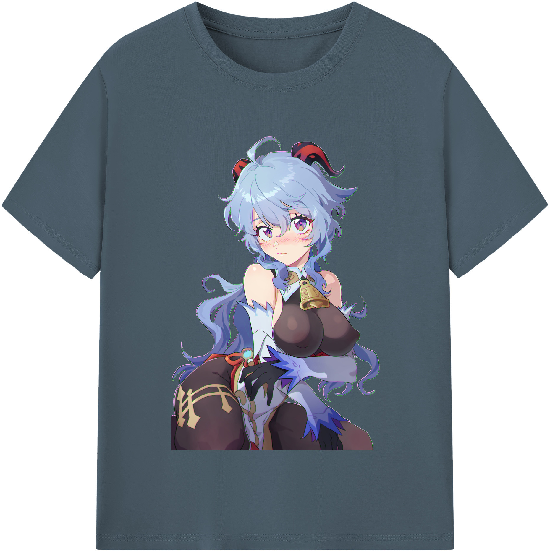 げんし神 甘雨 かんう genshin Ganyu 綿100％半袖Tシャツ（フロントプリント）